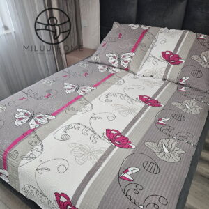 KOMPLET POŚCIELI Z KORY KOŁDRA 140×200 PODUSZKA 70X80 MOTYLKI KORA BAWEŁNIANA PRODUCENT