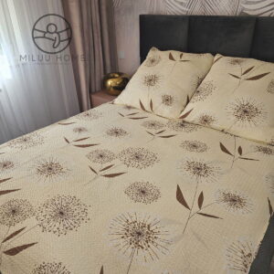 KOMPLET POŚCIELI Z KORY KOŁDRA 140×200 PODUSZKA 70X80 DMUCHAWCE ECRU KORA BAWEŁNIANA PRODUCENT