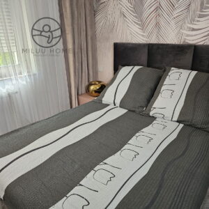 KOMPLET POŚCIELI Z KORY KOŁDRA 220×200 PODUSZKA 2X70X80 TULIPAN KORA BAWEŁNIANA PRODUCENT