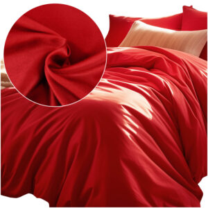 KOMPLET POŚCIEL SATYNA BAWEŁNIANA KOŁDRA 160X200 PODUSZKA 2X70X80 CZERWIEŃ 029 SATYNOWA PREMIUM