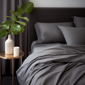 KOMPLET POŚCIEL SATYNA BAWEŁNIANA KOŁDRA 180X200 PODUSZKA 2X70X80 J.SZARY SATYNOWA PREMIUM