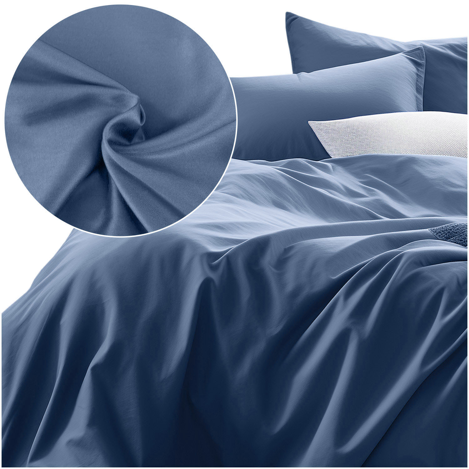 Pościel satyna bawełniana NIEBIESKI 009/220x200 - obrazek 2