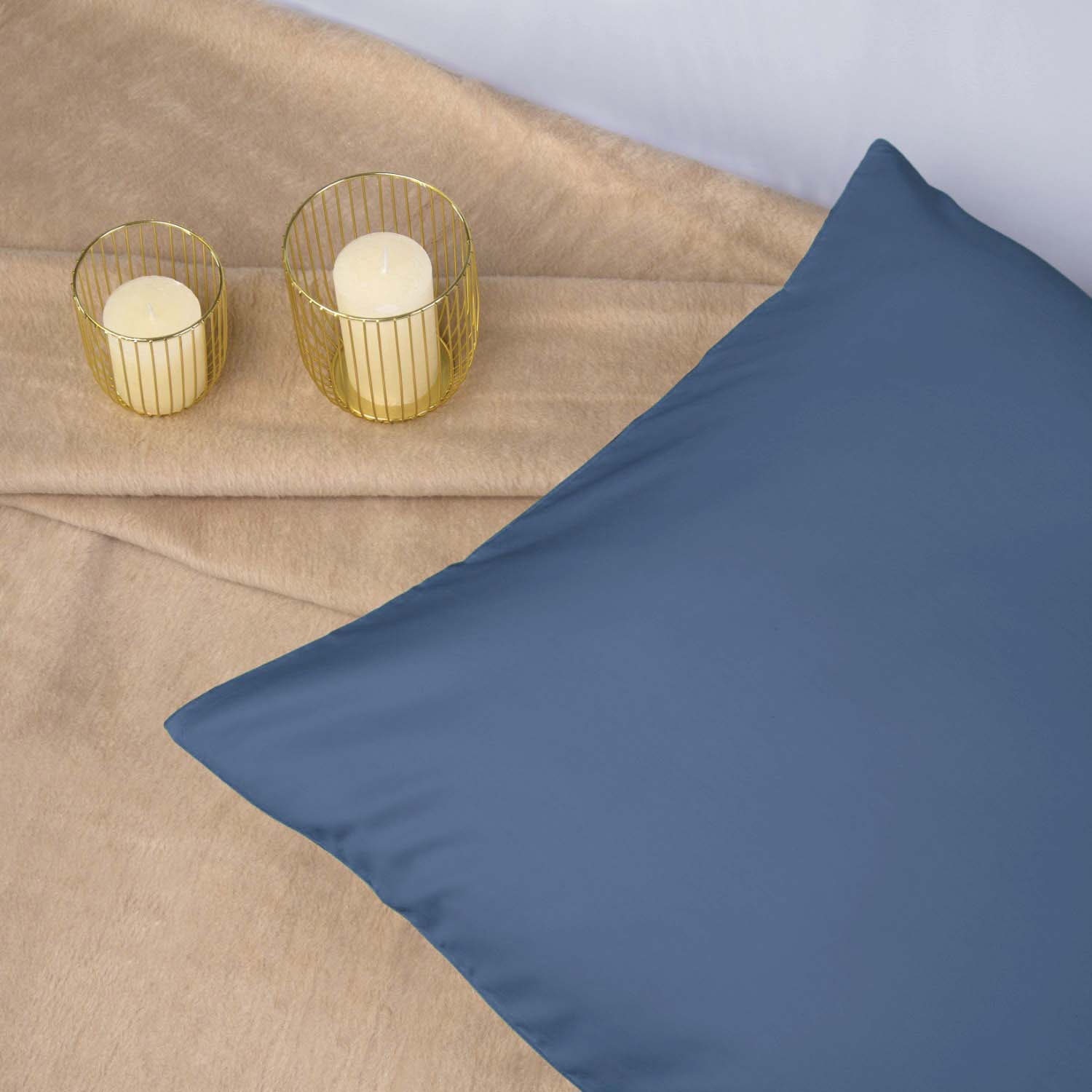 Pościel satyna bawełniana NIEBIESKI 009/220x200 - obrazek 4