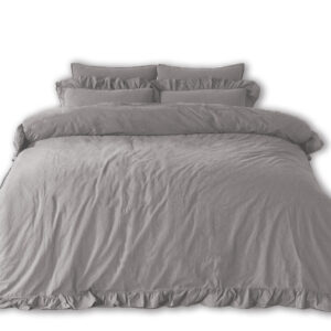 Pościel bawełniana OPAL GREY/160x200(P) STONEWASHED