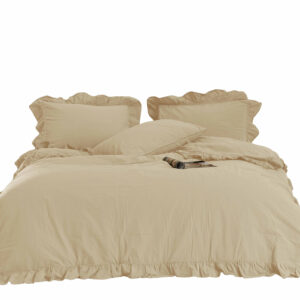 Pościel bawełniana AKDENIZ CREAM/220X200(P) STONEWASHED