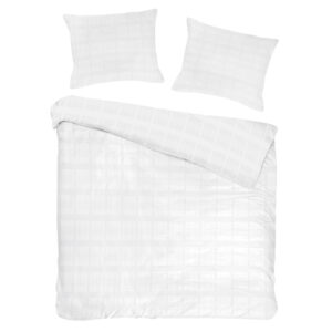 KOMPLET POŚCIEL SATYNA BAWEŁNIANA KOŁDRA 160X200 PODUSZKA 2X70X80 MARSELA WHITE SATYNOWA PREMIUM