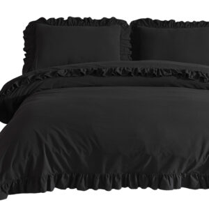 Pościel bawełniana BLACK/160x200(P) STONEWASHED