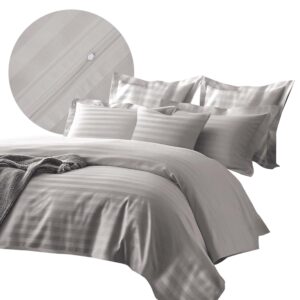 Pościel satyna bambusowo-bawełniana (P) STRIPE GREY/160x200 +2x70x80 z listwą +4x40x40 BAMBOO