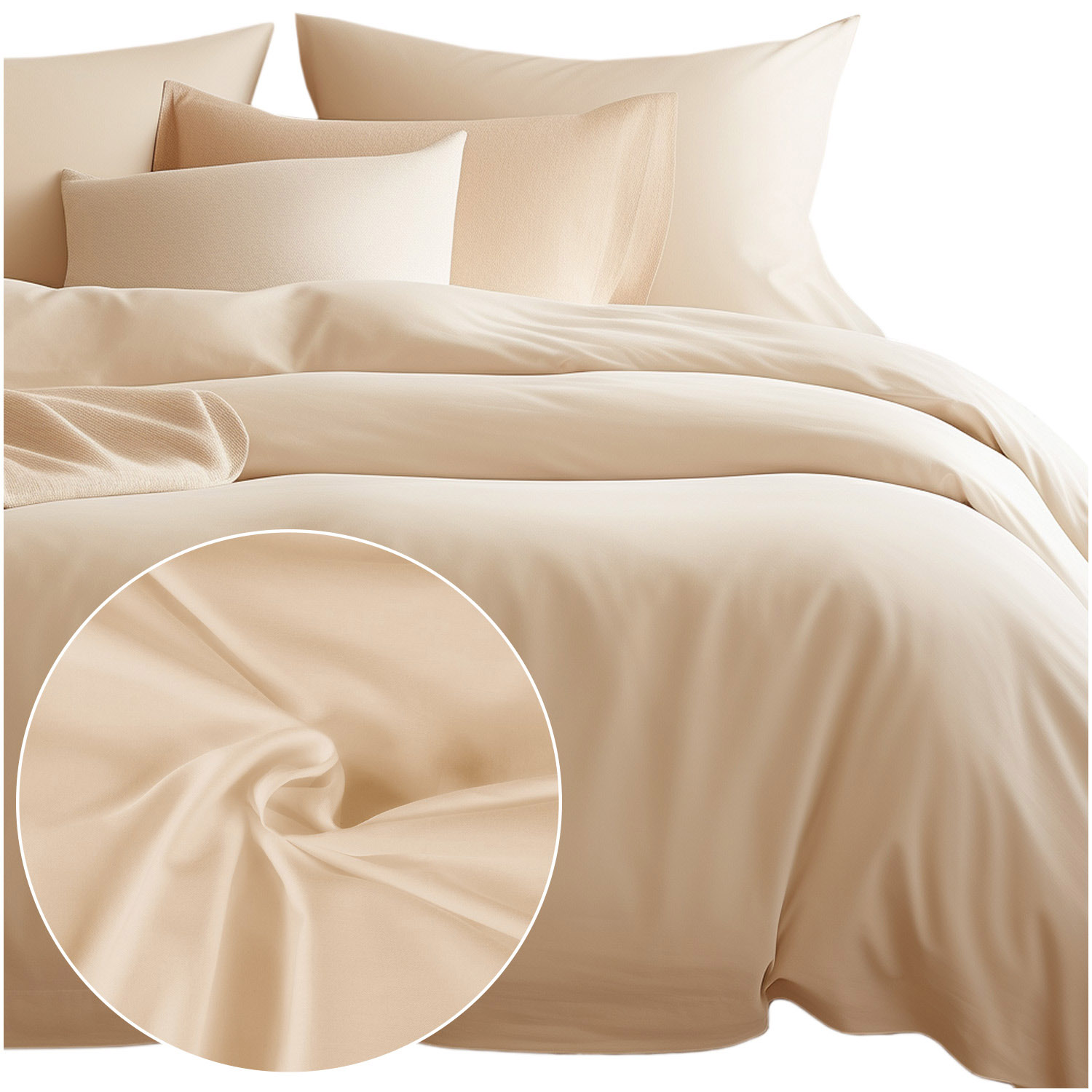 Pościel satyna bawełniana JASNY BEŻ 044/220x200 - obrazek 2