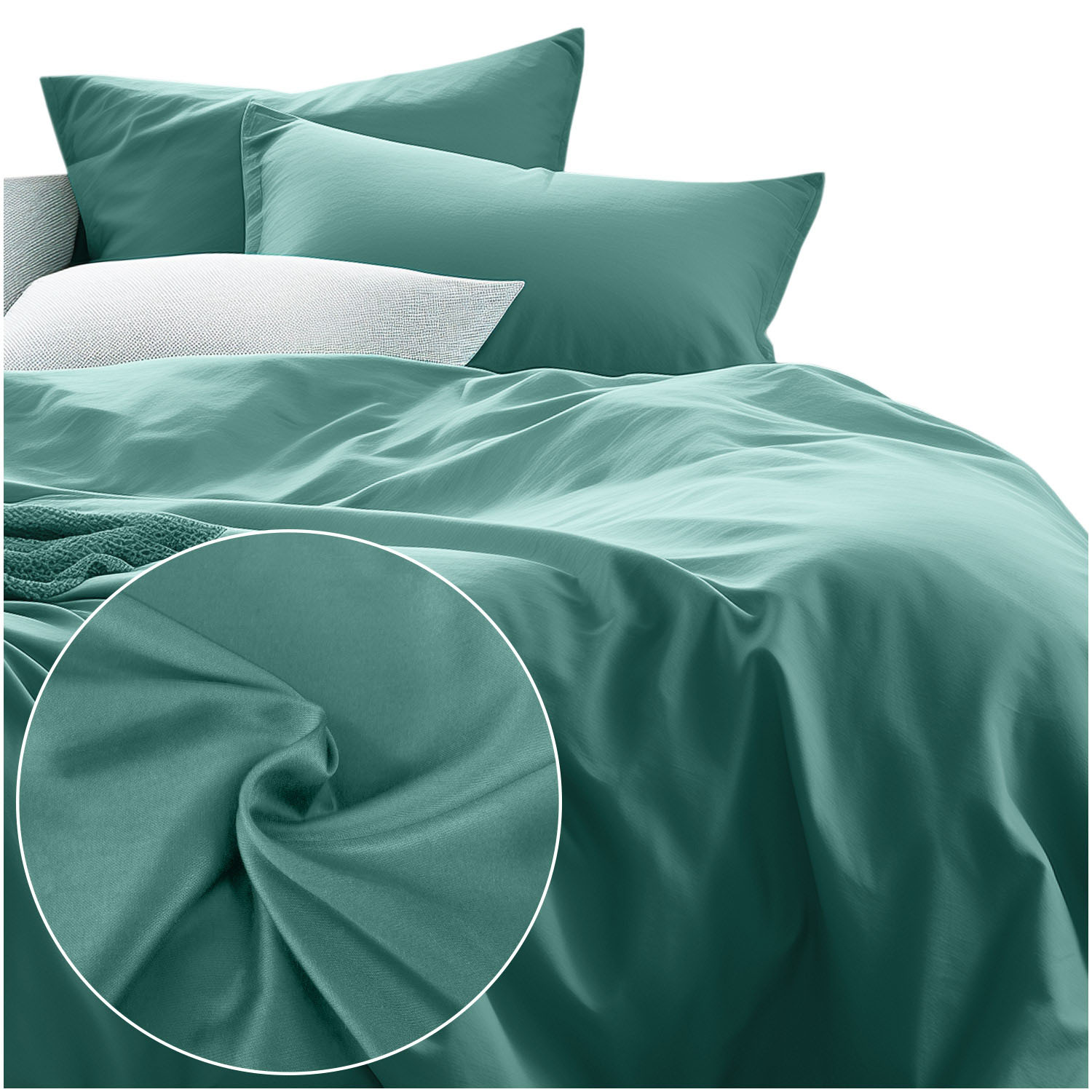 Pościel satyna bawełniana CIEMNY TURKUS 042/220x200
