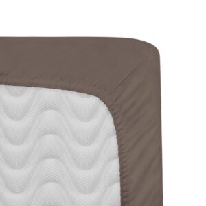 Prześcieradło satyna bawełniana z gumką sepia 043/120x200