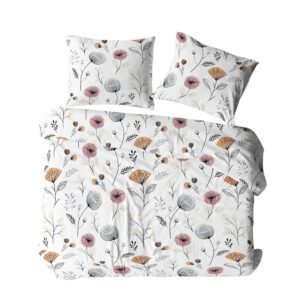 KOMPLET POŚCIELI Z KORY KOŁDRA 140X200 PODUSZKA 70X80 1712N KORA BAWEŁNIANA 100% KORALOVE