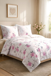 KOMPLET POŚCIEL SATYNA BAWEŁNIANA KOŁDRA 220X200 PODUSZKA 2X70X80 1538/1 SATYNOWA PREMIUM