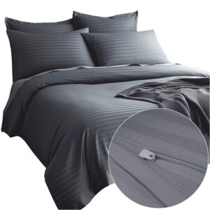 Pościel satyna bawełniana CIZGILI ANTHRACITE/180x200 EXCLUSIVE