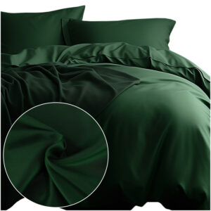 Pościel satyna bawełniana ZIELEŃ BUTELKOWA 036/140x200+1posz.70x80