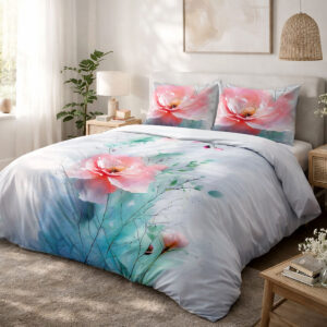 KOMPLET POŚCIEL SATYNA BAWEŁNIANA KOŁDRA 180X200 PODUSZKA 2X70X80 12424 SATYNOWA PREMIUM