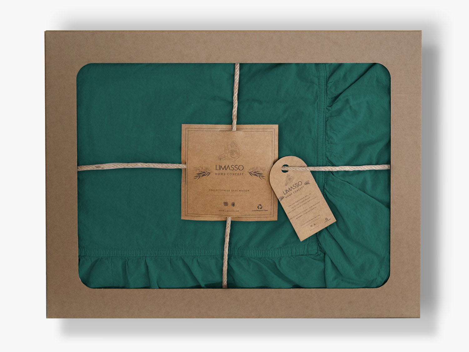 Pościel bawełniana DARK GREEN/220X200(P) STONEWASHED - obrazek 2