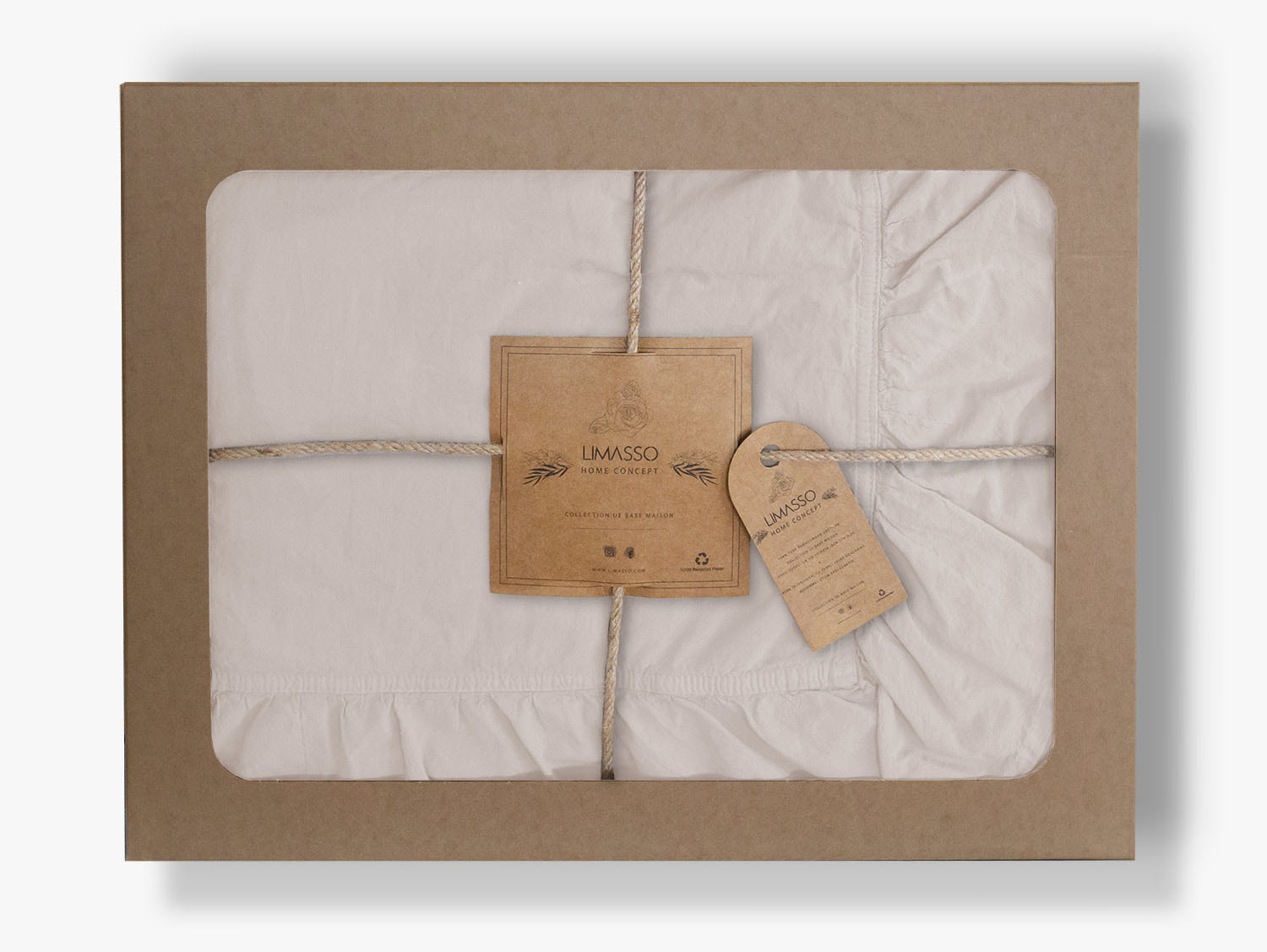 Pościel bawełniana NATURAL CREAM/220X200(P) STONEWASHED - obrazek 2