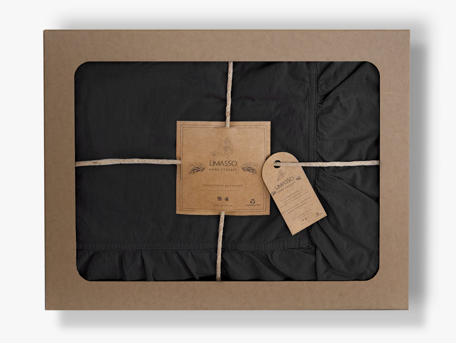 Pościel bawełniana BLACK/220X200(P) STONEWASHED - obrazek 2