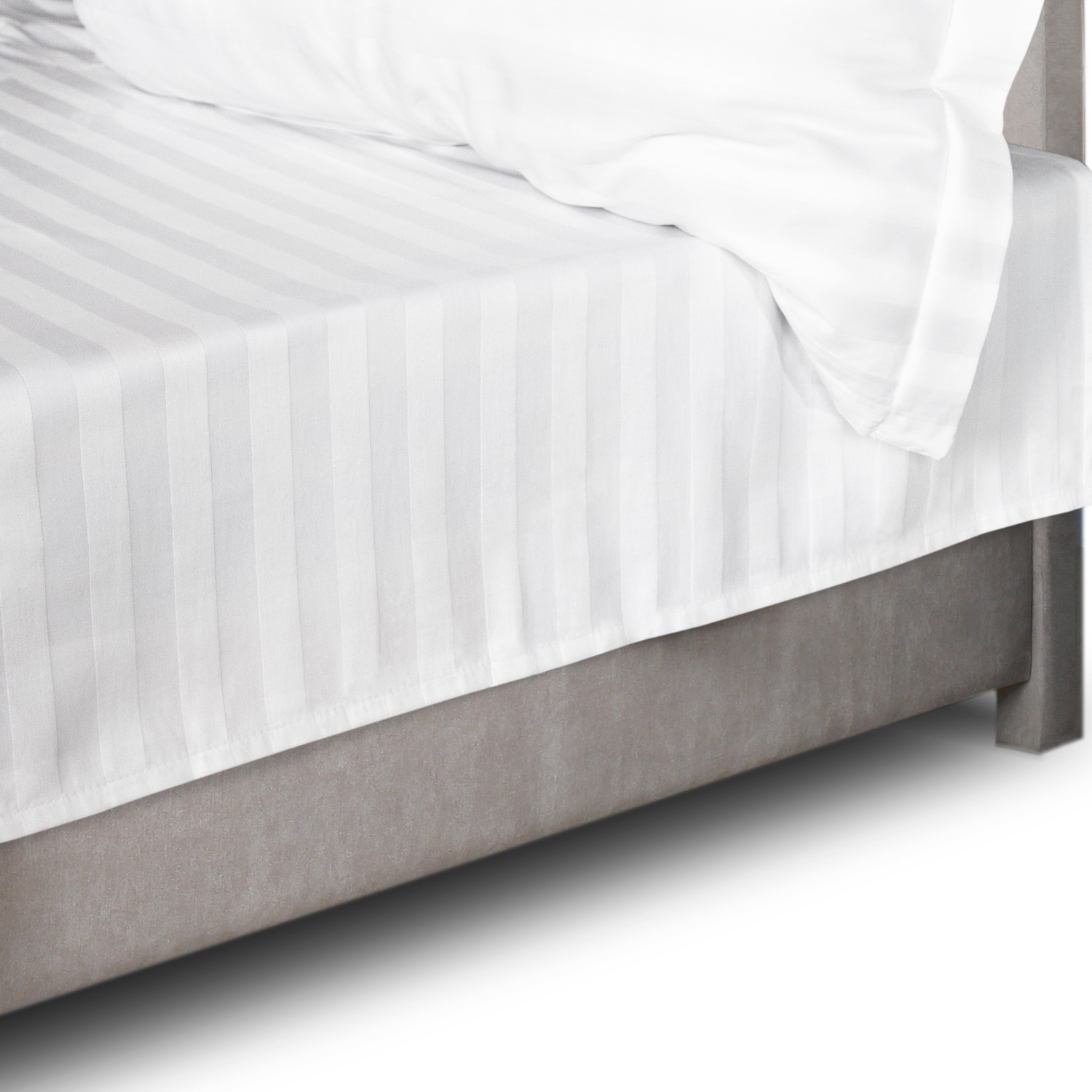 Prześcieradło satyna bambusowo-bawełniana STRIPE WHITE/160x240 - obrazek 2