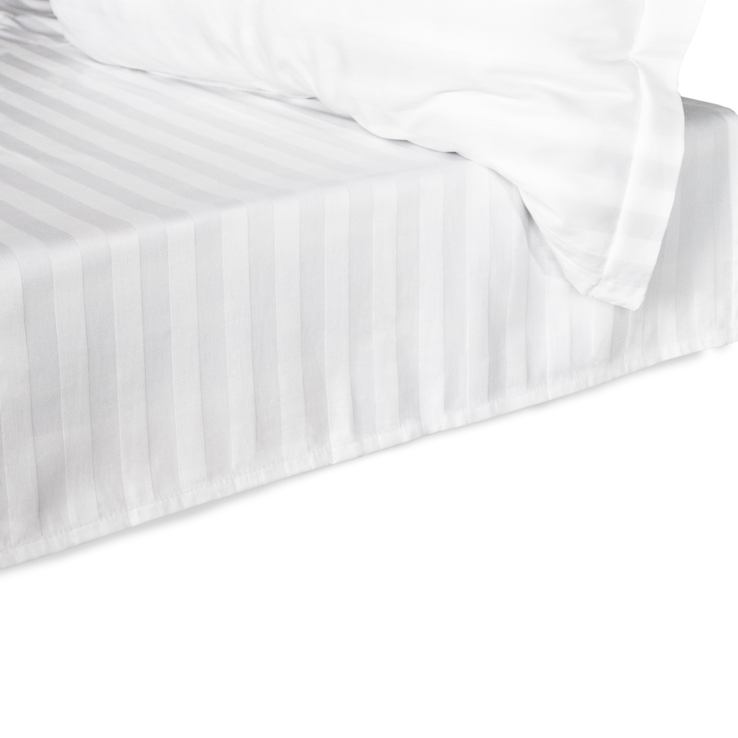 Prześcieradło satyna bambusowo-bawełniana STRIPE WHITE/160x240 - obrazek 3