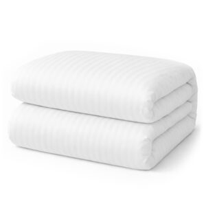Poszwa hotelowa polibawełna PC-52/48 adamaszek pasy 1cm biała/140x200