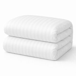 Poszwa hotelowa polibawełna PC-52/48 adamaszek pasy 2cm biała/140x200