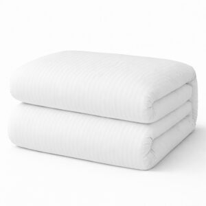 Poszwa hotelowa polibawełna PC-52/48 adamaszek pasy 4mm biała/140x200