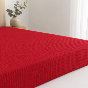 PRZEŚCIERADŁO Z KORY NA GUMKĘ ( Z GUMKĄ ) 140X200 CZERWONE BAWEŁNIANE PRODUCENT