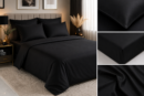 KOMPLET POŚCIEL BAWEŁNA KOŁDRA 220×200 PODUSZKA 2X70X80 CZARNA BAWEŁNIANA PRODUCENT