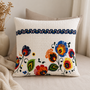 POSZEWKA Z KORY NA PODUSZKĘ JASIEK 40X40 FOLK BAWEŁNA 100% PRODUCENT