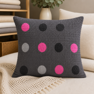 POSZEWKA Z KORY NA PODUSZKĘ JASIEK 40X40 GRAFIT KÓŁKA RÓŻ BAWEŁNA 100% PRODUCENT