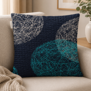 POSZEWKA Z KORY NA PODUSZKĘ JASIEK 40X40 GEOMETRIA GRANAT BAWEŁNA 100% PRODUCENT