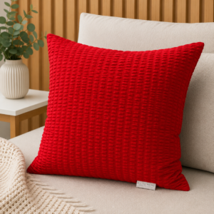 POSZEWKA Z KORY NA PODUSZKĘ JASIEK 40X40 CZERWONA BAWEŁNA 100% PRODUCENT