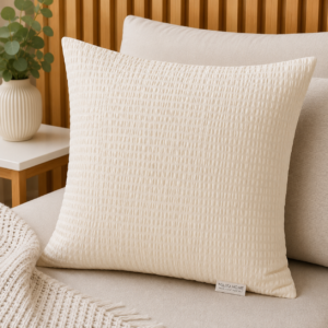 POSZEWKA Z KORY NA PODUSZKĘ JASIEK 40X40 ECRU BAWEŁNA 100% PRODUCENT