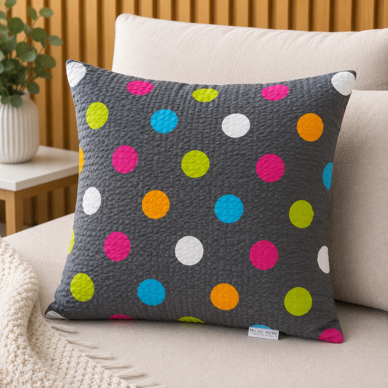 POSZEWKA Z KORY NA PODUSZKĘ JASIEK 40X40 KOLOROWE KÓŁKA BAWEŁNA 100% PRODUCENT
