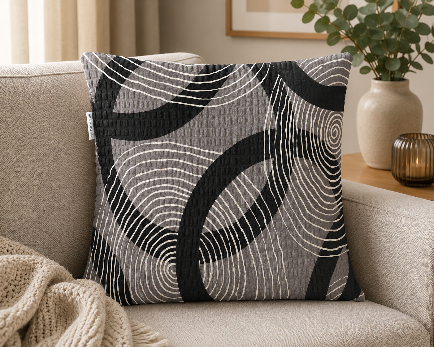 POSZEWKA Z KORY NA PODUSZKĘ JASIEK 40X40 D315-3D BAWEŁNA 100% PRODUCENT