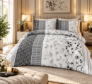 KOMPLET POŚCIEL FLANELOWA KOŁDRA 220×200 PODUSZKA 2X70X80 1260 FLANELA BAWEŁNIANA PRODUCENT