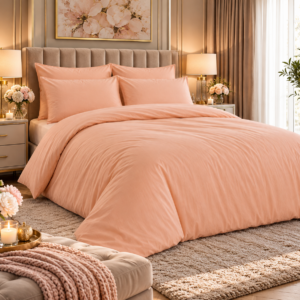 KOMPLET POŚCIEL FLANELOWA KOŁDRA 220×200 PODUSZKA 2X70X80 BRZOSKWINIOWA FLANELA BAWEŁNIANA PRODUCENT