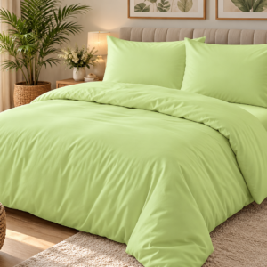 KOMPLET POŚCIEL FLANELOWA KOŁDRA 220×200 PODUSZKA 2X70X80 PISTACJA FLANELA BAWEŁNIANA PRODUCENT