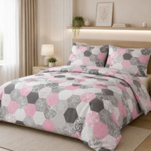 KOMPLET POŚCIELI Z KORY KOŁDRA 160×200 2X PODUSZKA 70X80 LUX 978-6 GUZIK KORA BAWEŁNIANA PRODUCENT