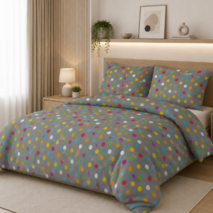 KOMPLET POŚCIELI Z KORY KOŁDRA 160×200 2X PODUSZKA 70X80 LUX SZARE KÓŁKA GUZIK KORA BAWEŁNIANA PRODUCENT