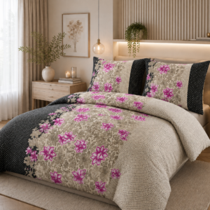 KOMPLET POŚCIELI Z KORY KOŁDRA 160×200 2X PODUSZKA 70X80 R350-3B GUZIK KORA BAWEŁNIANA PRODUCENT