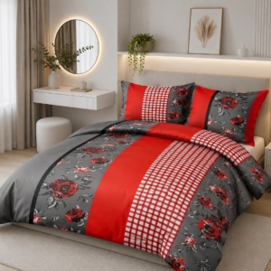 KOMPLET POŚCIELI Z KORY KOŁDRA 160×200 2X PODUSZKA 70X80 R388-11B GUZIK KORA BAWEŁNIANA PRODUCENT