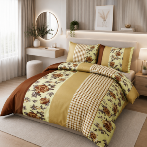 KOMPLET POŚCIELI Z KORY KOŁDRA 160×200 2X PODUSZKA 70X80 R388-4B GUZIK KORA BAWEŁNIANA PRODUCENT