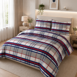 KOMPLET POŚCIELI Z KORY KOŁDRA 220×200 PODUSZKA 2X 70X80 1075-1 GUZIK KORA BAWEŁNIANA PRODUCENT