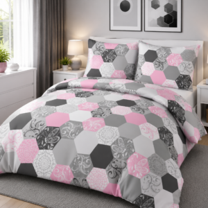 KOMPLET POŚCIELI Z KORY KOŁDRA 220×200 PODUSZKA 2X 70X80 LUX 978-6 GUZIK KORA BAWEŁNIANA PRODUCENT