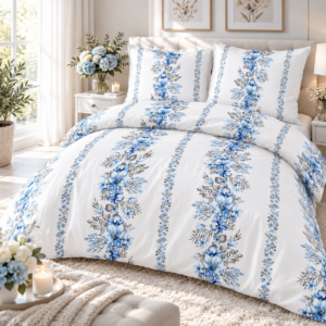 KOMPLET POŚCIELI Z KORY KOŁDRA 220×200 PODUSZKA 2X 70X80 KORA BAWEŁNIANA 1001B PRODUCENT
