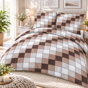 KOMPLET POŚCIELI Z KORY KOŁDRA 220×200 PODUSZKA 2X 70X80 KORA BAWEŁNIANA 1112 BEŻ PRODUCENT