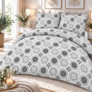 KOMPLET POŚCIELI Z KORY KOŁDRA 220×200 PODUSZKA 2X 70X80 KORA BAWEŁNIANA 1334 PRODUCENT